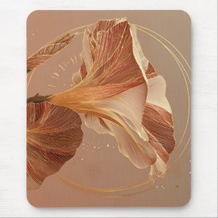 Burnt Orange Calla Lily Botanical Mouse Mat