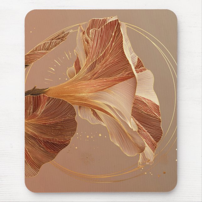 Burnt Orange Calla Lily Botanical Mouse Mat (Front)