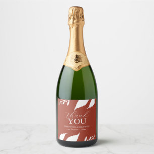 Burnt Orange Champagne Wedding Stickers