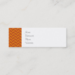 Burnt Orange Chevron Zig Zag Stripes Pattern Mini Business Card