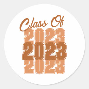 Burnt Orange Class of Graduation Classic Round Sticker