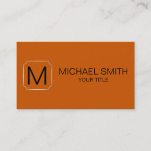 Burnt orange colour background business card