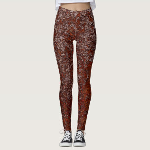 Burnt Orange Copper Rusted Metal Texture Leggings