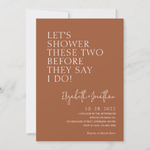 Burnt Orange Couple Shower Before They Say I Do Invitation