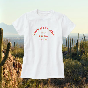 Burnt Orange Crest Family Camping Trip Womens T-Shirt