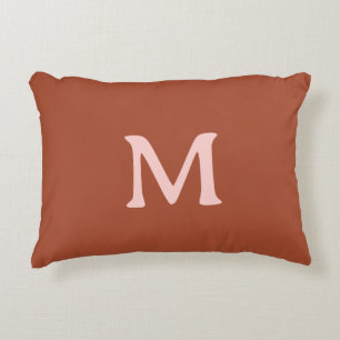 Burnt Orange Custom Monogram Decorative Cushion
