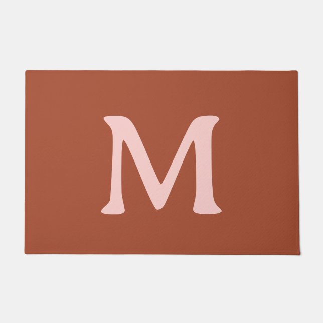 Burnt Orange Custom Monogram  Doormat (Front)