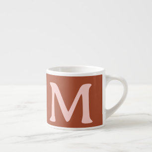 Burnt Orange Custom Monogram Espresso Cup