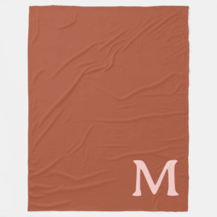 Burnt Orange Custom Monogram Fleece Blanket