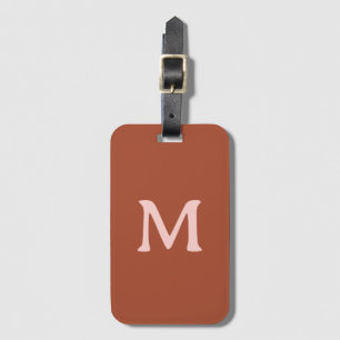 Burnt Orange Custom Monogram Luggage Tag