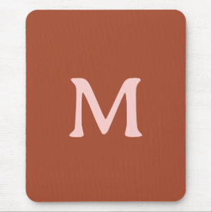 Burnt Orange Custom Monogram Mouse Mat