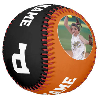 Burnt Orange Custom Player Photo Name and Number Softball