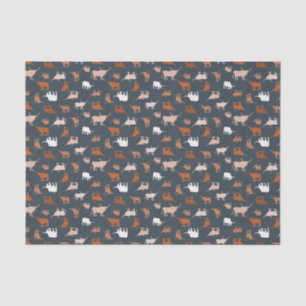 Burnt Orange & Dark Grey Patterned Longhorns Tissue Paper