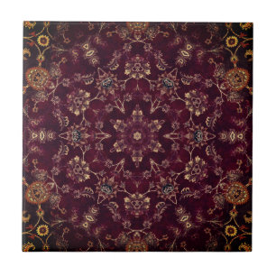 Burnt Orange Deep Wine Maroon Tile