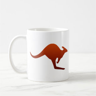 Burnt Orange Desert Gradient Kangaroo Silhouette Coffee Mug