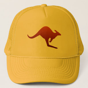 Burnt Orange Desert Gradient Kangaroo Silhouette Trucker Hat