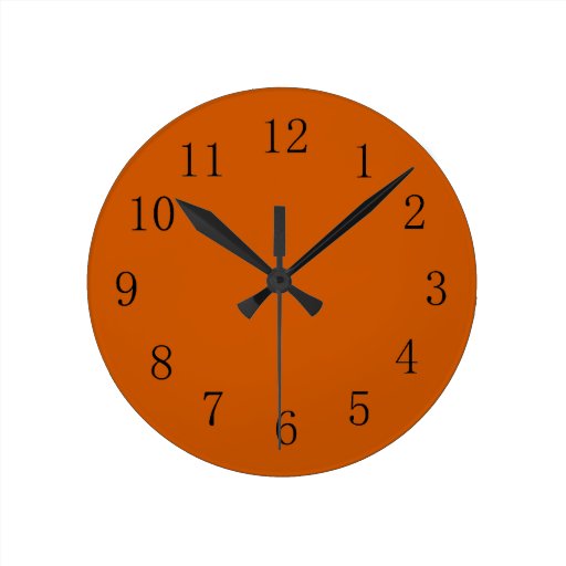 Image of Burnt Orange Earth Tone Kitchen Wall Clock
