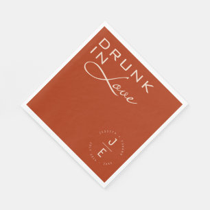 Burnt Orange Elegant Monogram Chic Minimal Script Napkin