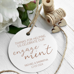Burnt Orange Engagement Thank You Favour Tags