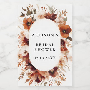 Burnt Orange Fall Bridal Shower Label