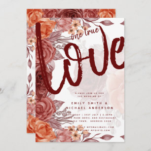 Burnt Orange FALL Floral Botanical WEDDING Invitation
