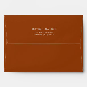 Burnt Orange Fall Terracotta Wedding Address Envelope