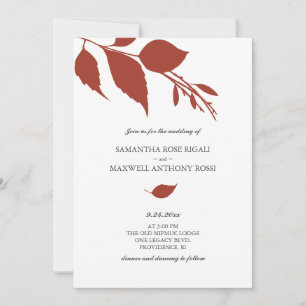 Burnt Orange Fall Wedding Invitation