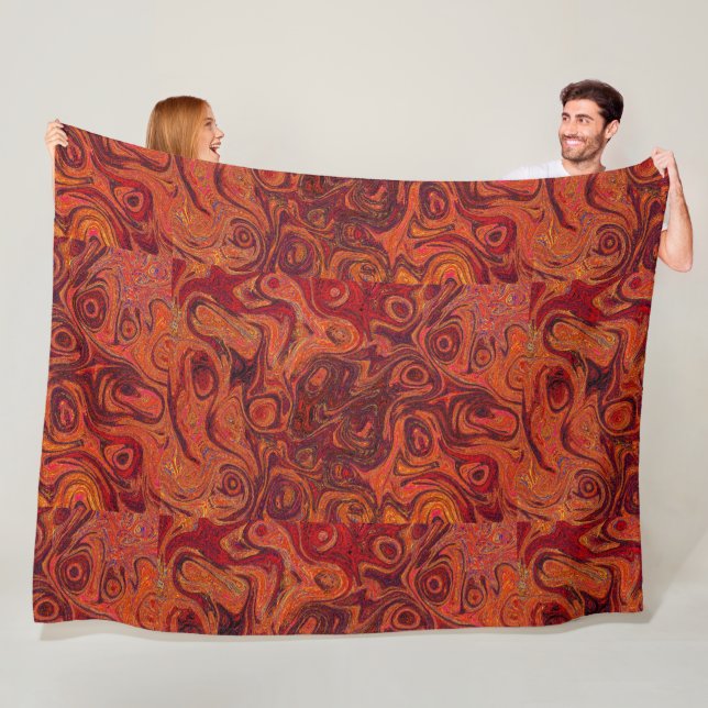 Burnt Orange Fire Stone 2 Fleece Blanket (In Situ)