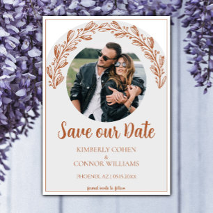 Burnt Orange Garland Photo Save the Date