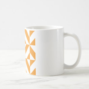Burnt Orange Geometric Deco Cube Pattern Coffee Mug
