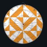 Burnt Orange Geometric Deco Cube Pattern Dartboard<br><div class="desc">This abstract,  geometric cubed pattern will add vibrance and classic flair to any home or office decor. Always ready for you to personalise with your name and/or your loved one's name,  as well.</div>