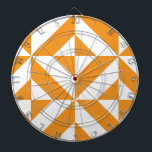 Burnt Orange Geometric Deco Cube Pattern Dartboard<br><div class="desc">This abstract,  geometric cubed pattern will add vibrance and classic flair to any home or office decor. Always ready for you to personalise with your name and/or your loved one's name,  as well.</div>