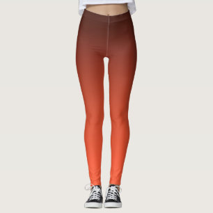 Burnt Orange Gradient  Warm Ombre Leggings