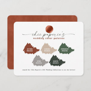 Burnt Orange Grey Fall Wedding Colour Palette Card