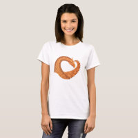 Burnt orange heart dragon on white