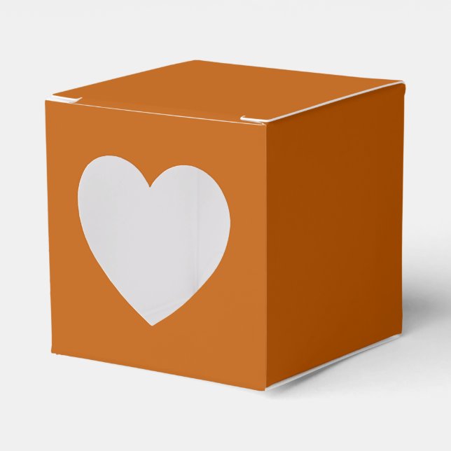 Burnt Orange Heart Favour Box (Front Side)