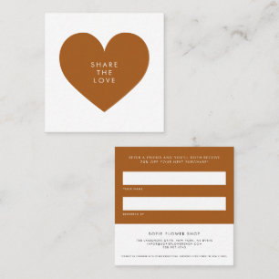 Burnt Orange Heart Minimalist Share the Love Referral Card