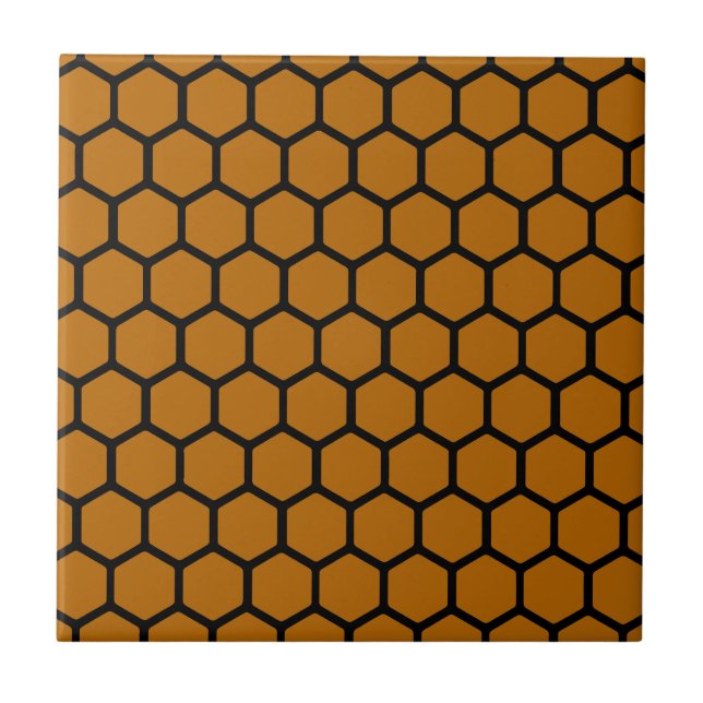 Burnt Orange Hexagon 4 Tile (Front)