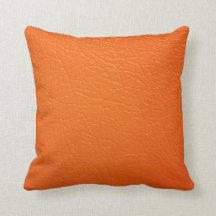 Burnt Orange Leather Look Print Pillow