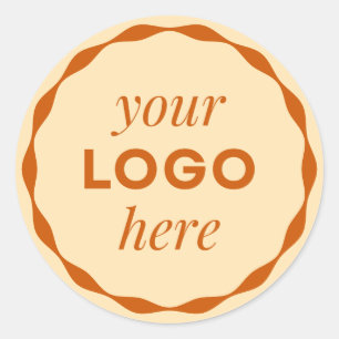 Burnt Orange Logo Scalloped Circle Sticker