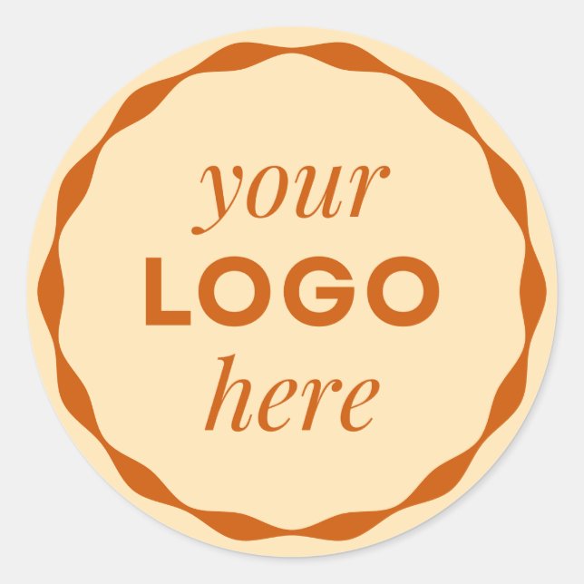 Burnt Orange Logo Scalloped Circle Sticker (Front)