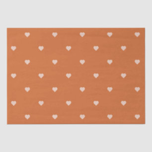 Burnt Orange Mini Hearts Background Tissue Paper