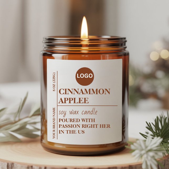 Burnt Orange Minimalist Candle Label | Custom Cand (Creator Uploaded)