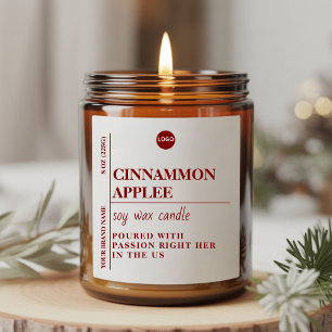 Burnt Orange Minimalist Candle Label   Custom Cand