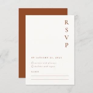 Burnt Orange Minimalist RSVP Card