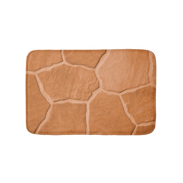 Burnt Orange Modern sand stone Bath Mat (Front)