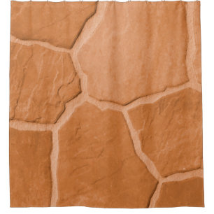 Burnt Orange Modern Stones Shower Curtain
