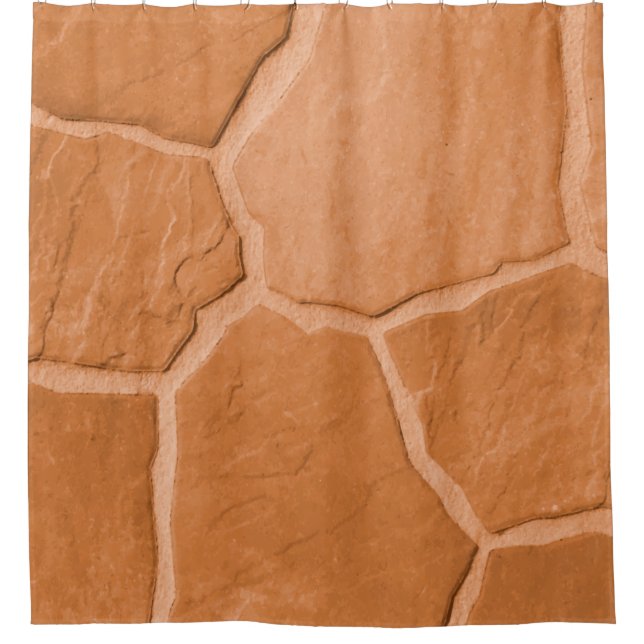 Burnt Orange Modern Stones  Shower Curtain (Front)
