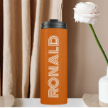 Burnt Orange Modern Typography Groomsman Thermal Tumbler<br><div class="desc">A gift for your wedding groomsman or best man! Keep hot beverages hot and cold beverages cold with this insulated,  metal thermal tumbler that is a trendy,  burnt orange colour along with name printed in white,  modern style typography. Edit your thermal tumbler and replace name with your desired name.</div>