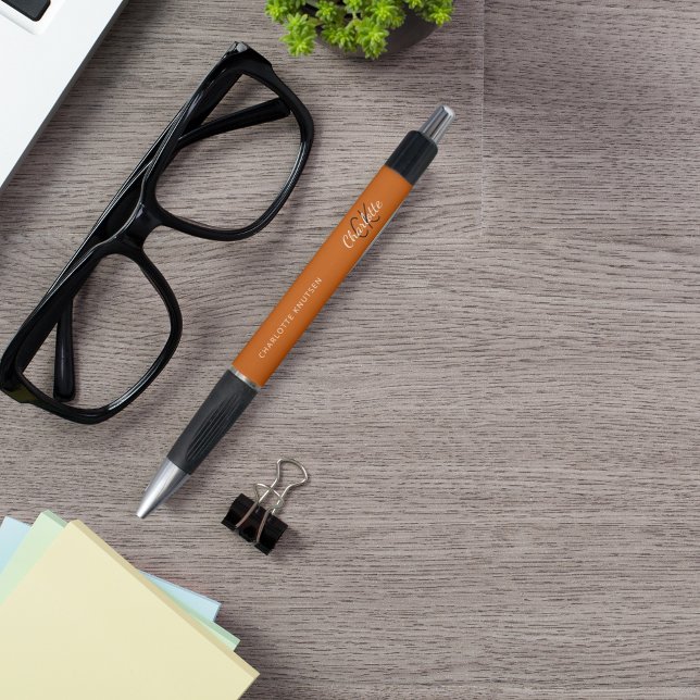 Burnt orange monogram name script (Creator Uploaded)